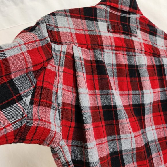 DULUTH Red Gray Plaid Free Swingin' Flannel Trim Fit Shirt Size S LIKE NEW! - Picture 6 of 16